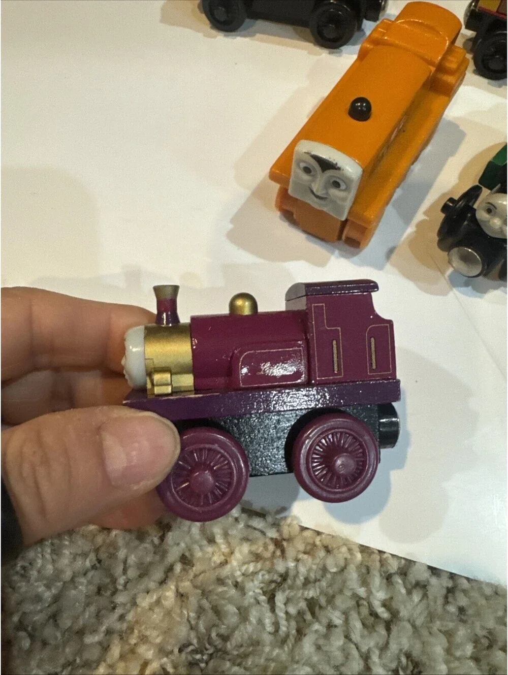 Vintage Learning Curve Thomas Wooden Railway Duncan #6 Engine LOT OF 9 [COPY]